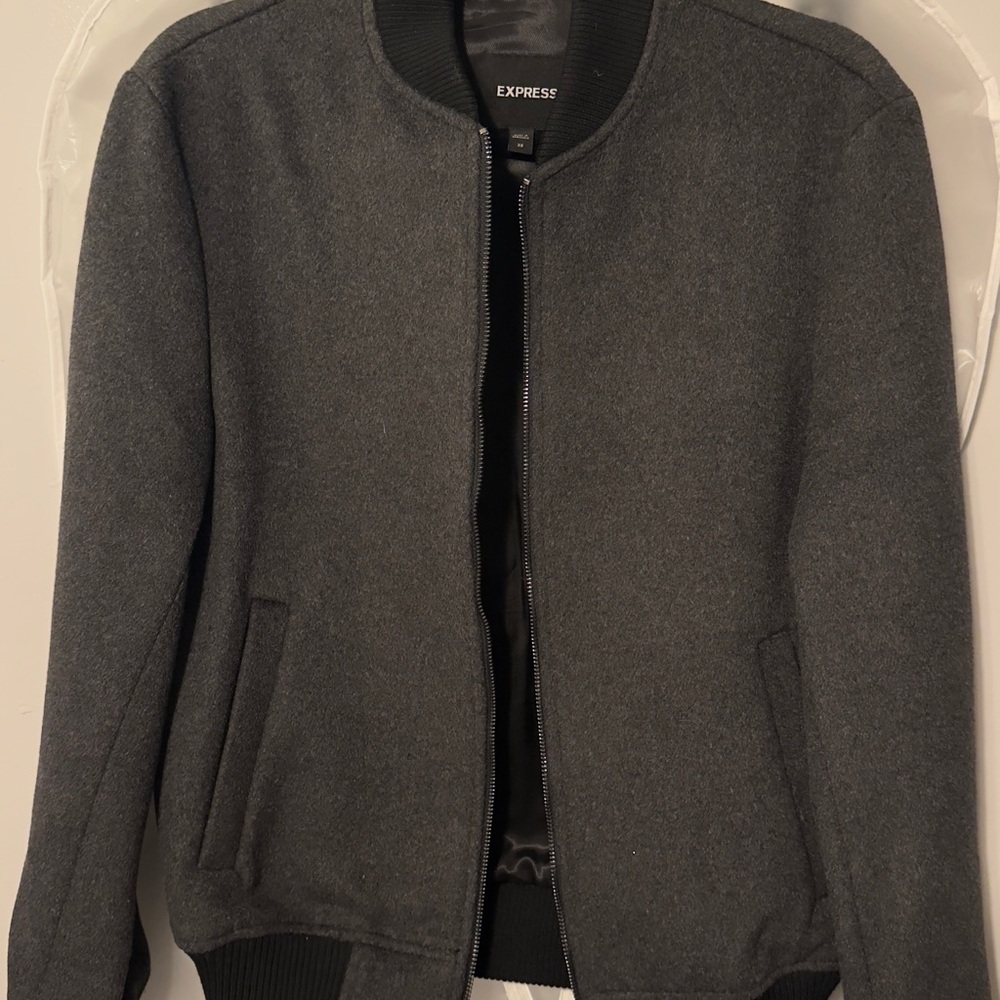Express Men's Charcoal Bomber Jacket